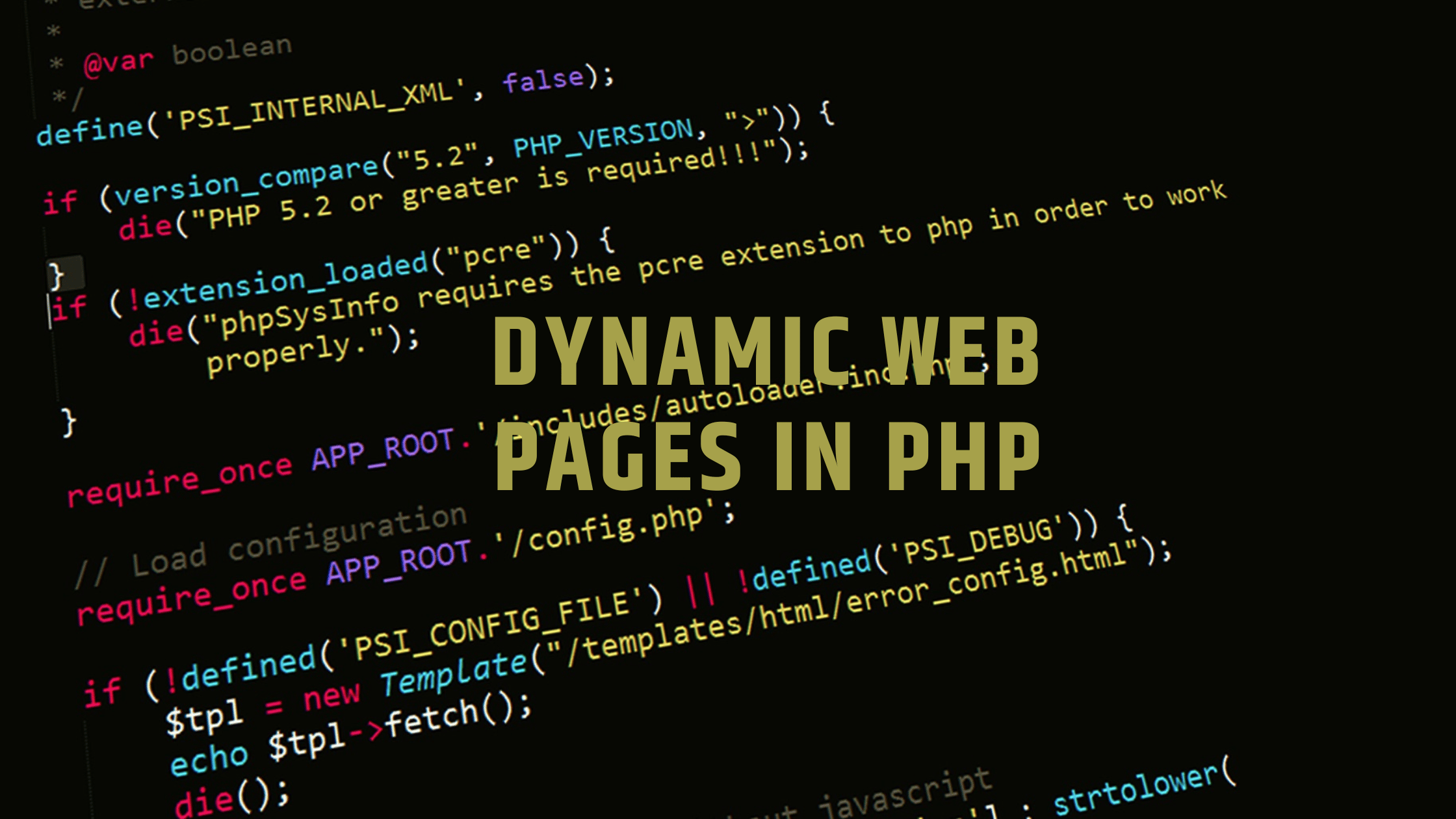 Dynamic web pages in PHP